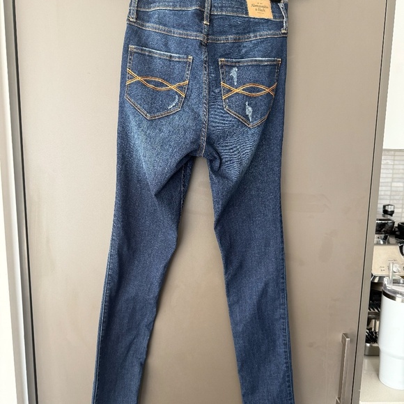 Abercrombie & Fitch Super Skinny Mid Rise Jeans Blue - Picture 4 of 7